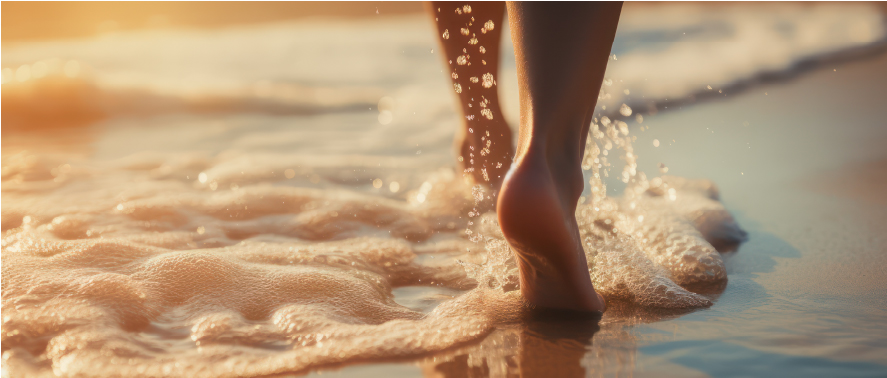 Pies descalzos sobre el mar 